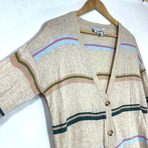 Heartloom Anthropologie Small Dahlia Long Maxi Buttoned Sweater Cardigan Striped - Picture 3 of 9